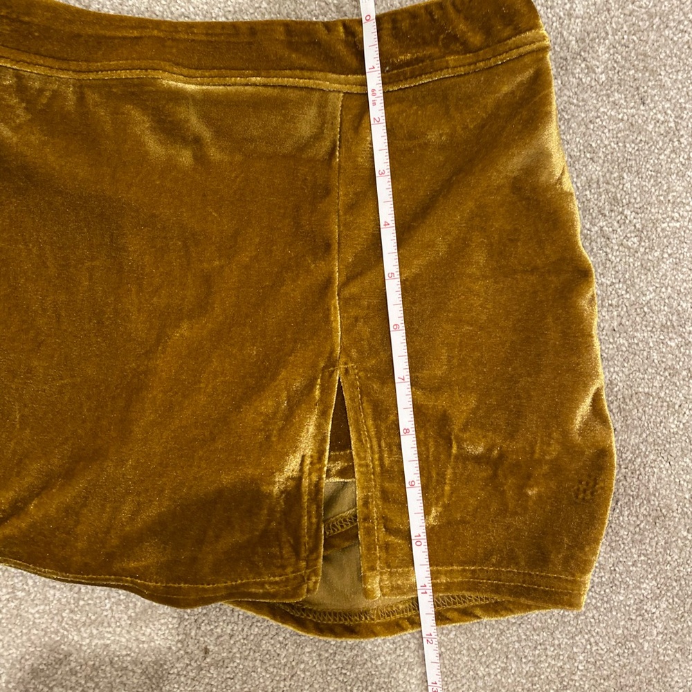 Urban Outfitters Velvet Gold Mini Skirt - Picture 6 of 6